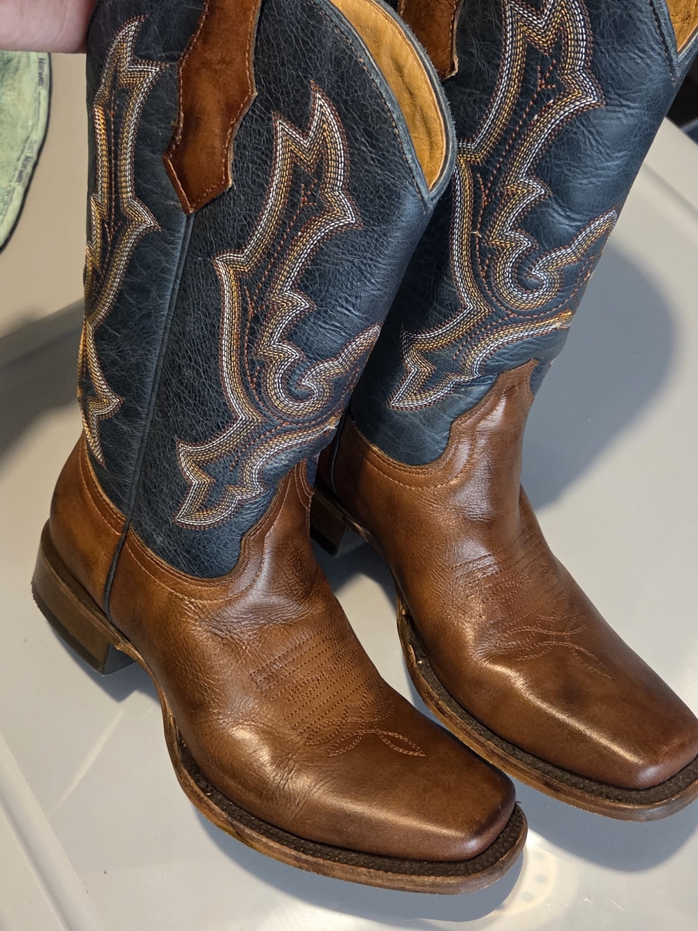 Corral Brown and Black Youth Western Boots with Embroidered Shaft